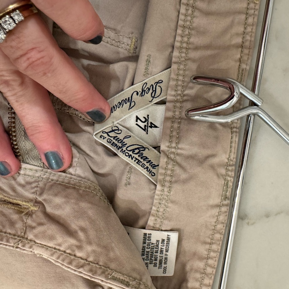 Lucky Brand Tan Embroidered Flare Pants - Picture 6 of 6